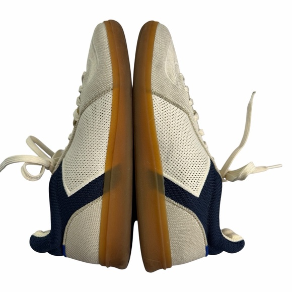 Rothys RS01 Sneaker Hudson Off White Khaki Cream Blue gum sole Mens 8 - Picture 4 of 8